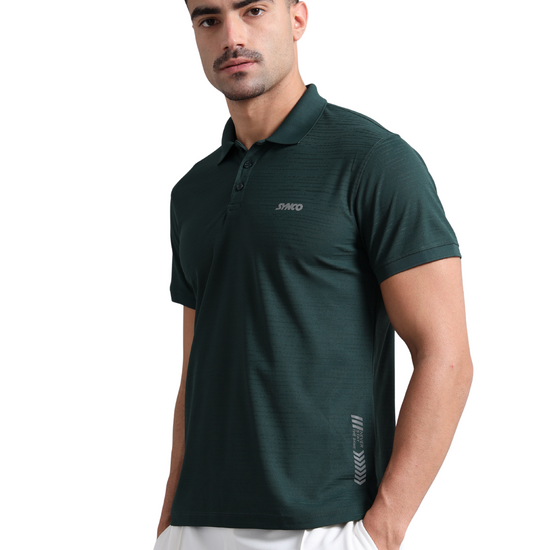 Synco Zen Polo Tshirt for Men green colour side front 