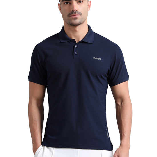 Synco Zen Polo Tshirt for Men Blue clour  front 