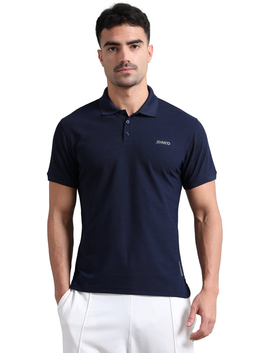Synco Zen Polo Tshirt for Men Blue clour  front 
