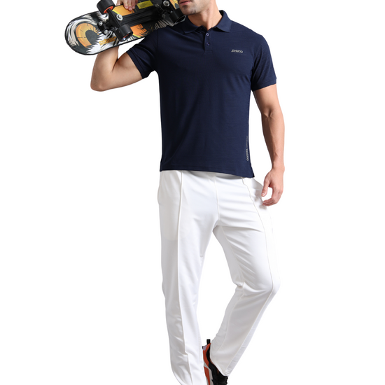 Synco Zen Polo Tshirt for Men in blue colour front 