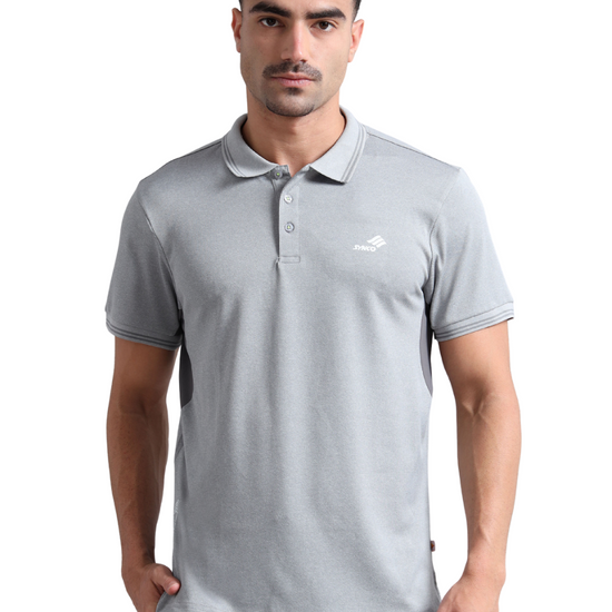 Synco Zen Polo Tshirts for men in grey colour front 
