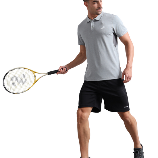 Synco Zen Polo Tshirt for Men in grey colour front 