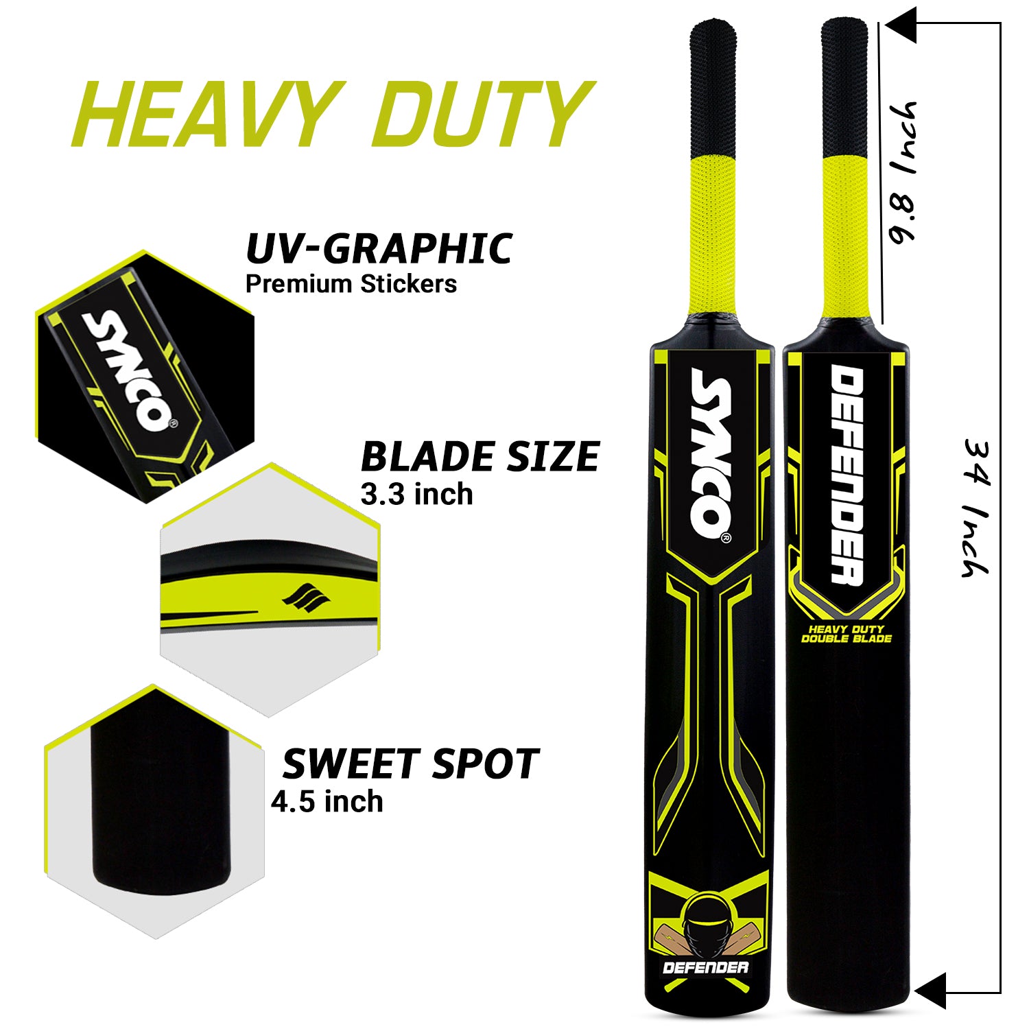 Synco defender plastic bat specifications features benifits 