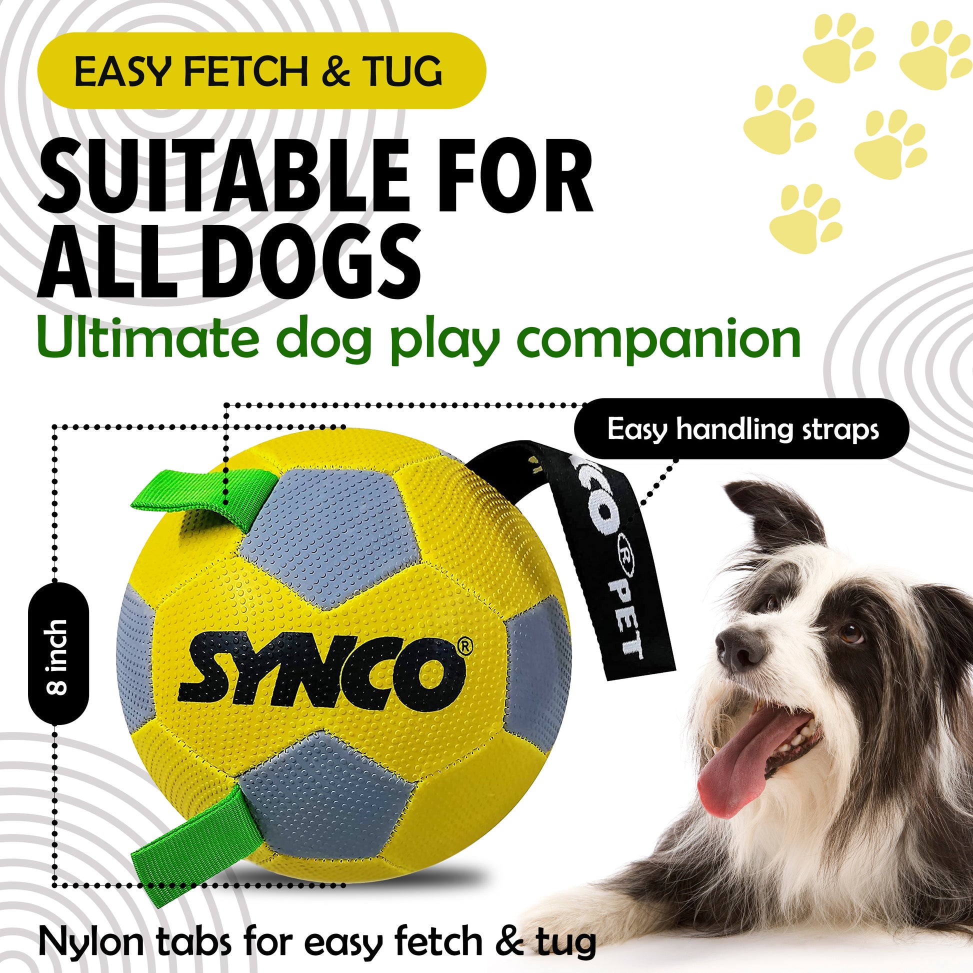 Synco Dog Toy Football white dogs friendly
