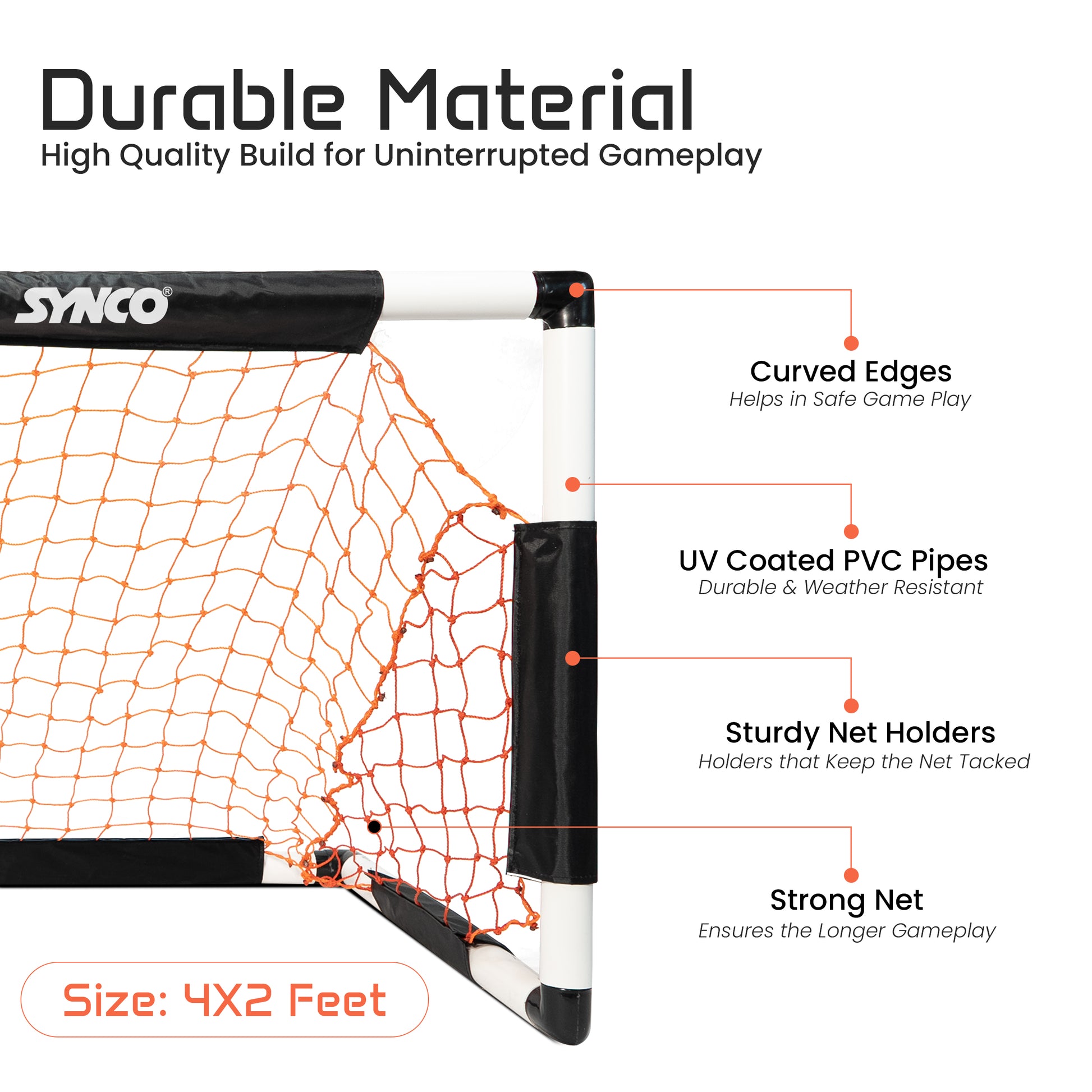 Synco kids goal post size 4X2 Feet benifits features