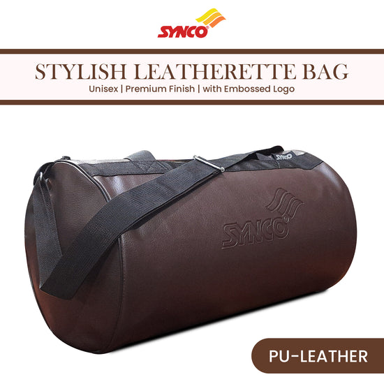 Synco PU leather  gym bag  brown