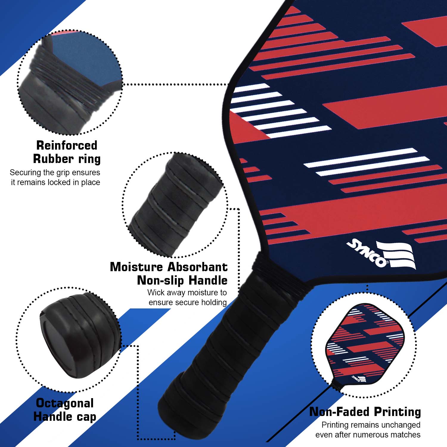 Synco PickleBall Red Paddle Designing