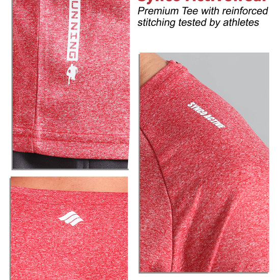 Synco Fusion Sports red color premium T-shirt for men