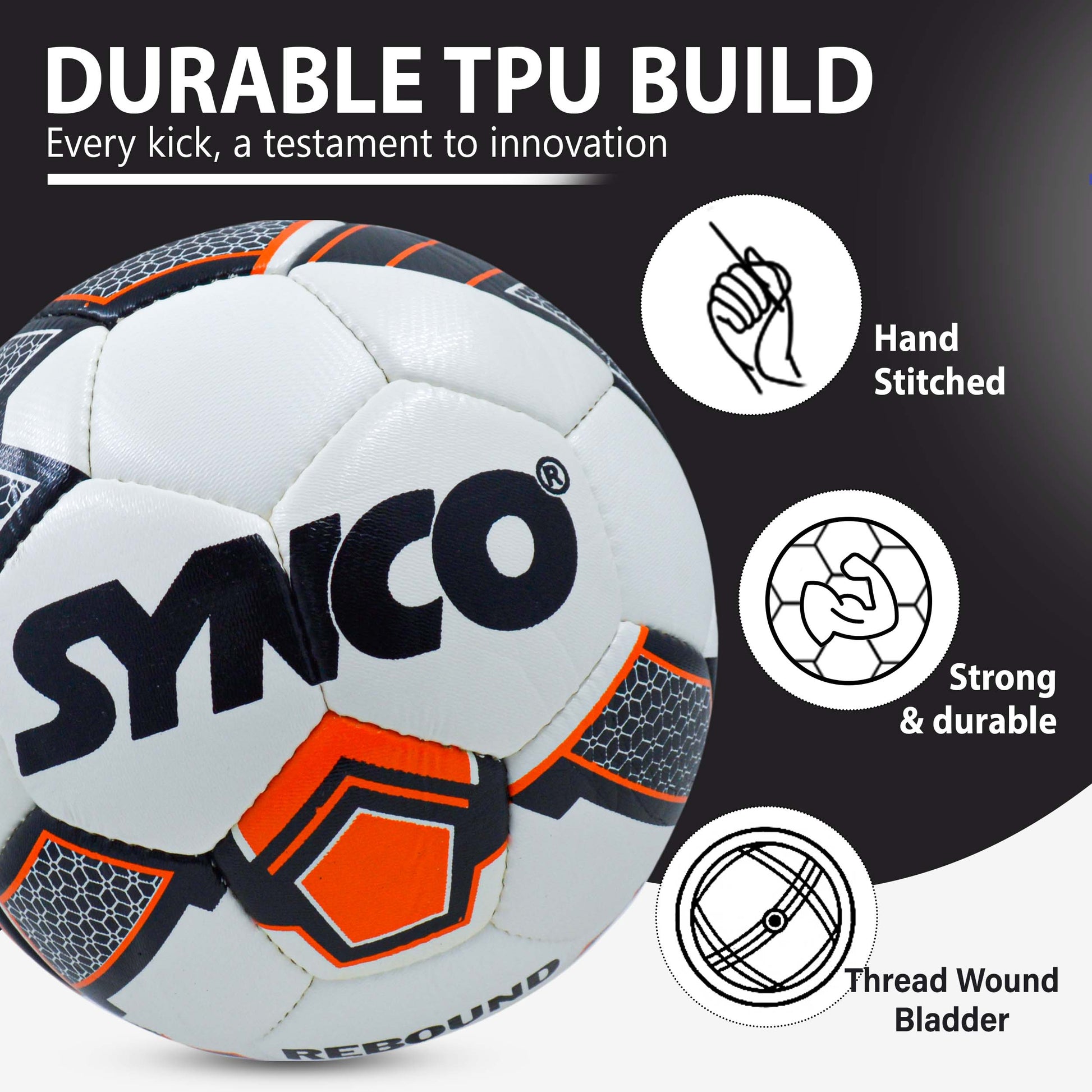 Synco rebound football TPU durable build construction