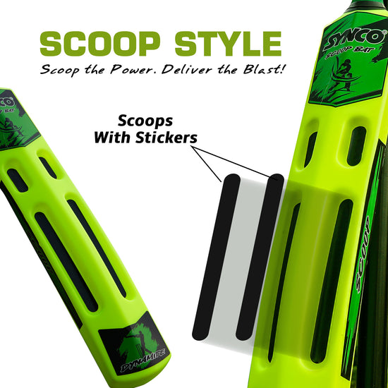 Synco scoop edition plastic cricket  bat with scoops stickers