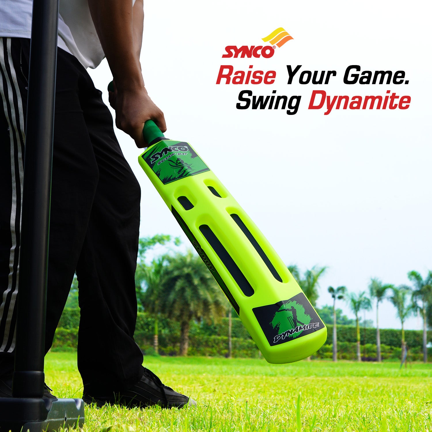 Synco scoop ediiton plastic cricket bat outdoor gameplay