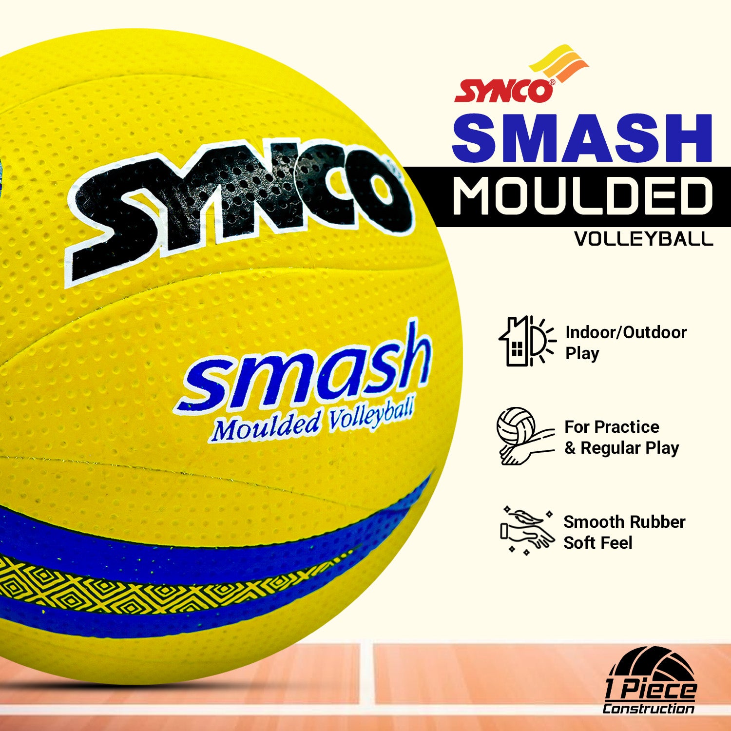 Synco smash moulded Volleyball  benifits  