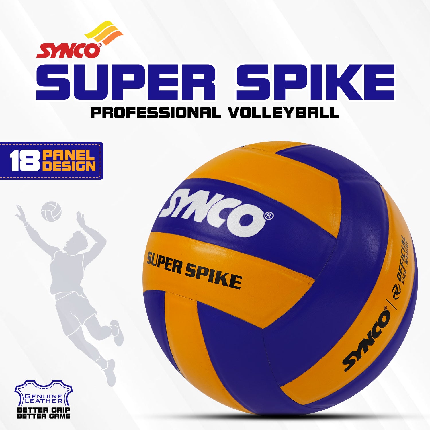 Leather 18-panel volleyball super spike professional volleyball   