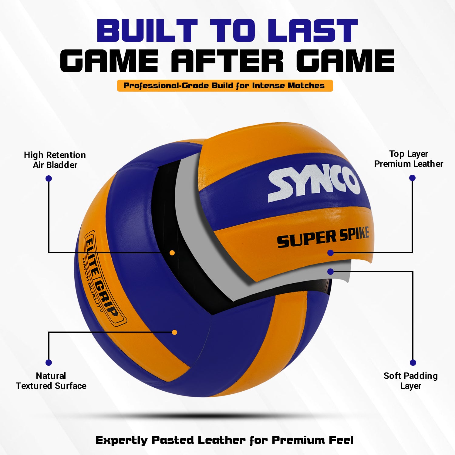 leather volleyball construction design premium quality 