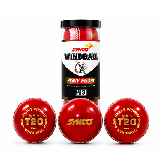 T20 Max Heavy Weight Cricket Wind Ball 130g set of 3 - Synco