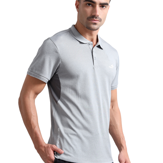 Synco Zen Polo Tshirt for Men in grey colour side front