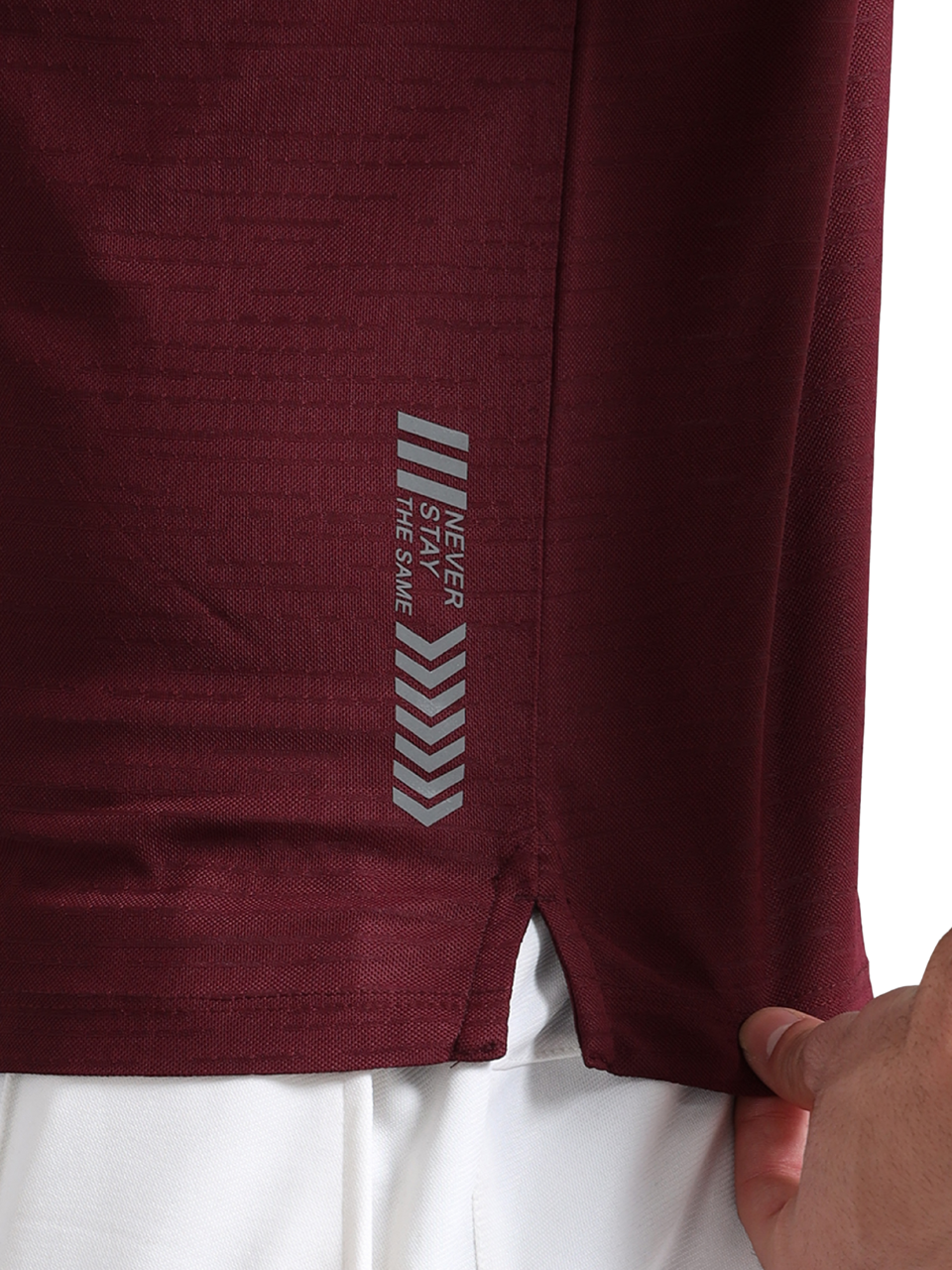 Synco Zen Polo Tshirt for Men in Maroon colour side bottom 