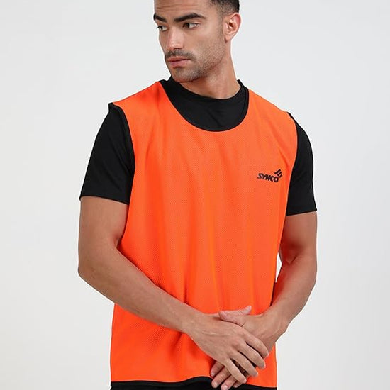 football training bibs orange front