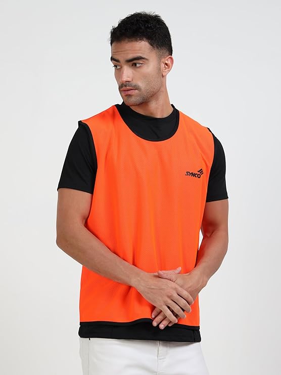 football training bibs orange front