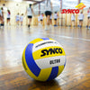 A blue yellow Synco Ultra Volleyball