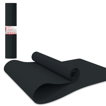 SYNCO Yoga Mat for Gym and Yoga Workout for both Men & Women| Best for Yoga| Pilates Workout | Tummy Workout | Abs Workout | Anti-Slip | Thick Yoga mat with EVA foam for best support | 6mm Yoga Mat Black Colored with Carrying Strip