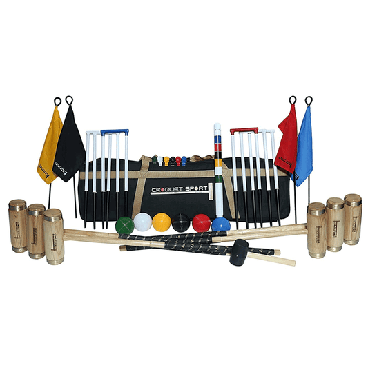 Synco Croquet Sport Elite Croquet Set 6 Player, Elite Set with Croquet Balls and Accessories (38 Inch), Perfect for Lawn, Backyard, Parks and Gardens for Fun, Party and Family Games.