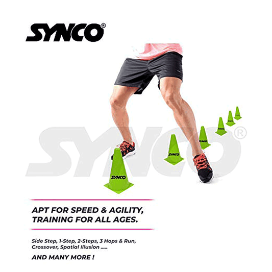 SYNCO Sports 6 Inch Cone Marker Set (Pack of 10)