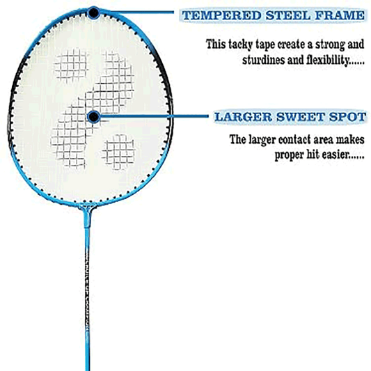 Synco Aluminum Blend Badminton-Racket, Set of 2 with Two Shuttles, with Full-Cover (Assorted)