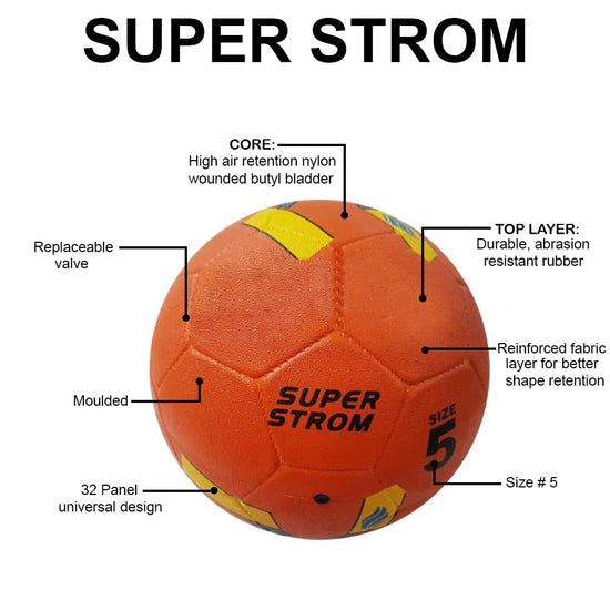 Synco Superstorm Football <br>Size-5 | Street Rubber Molded <br>Soccer Ball (Orange) - 2