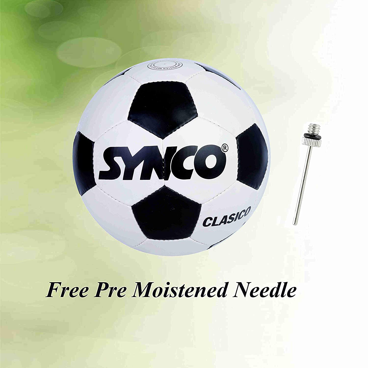 SYNCO World Cup Clasico <br>Rubber Football/Soccer Ball <br>Size-5 White/Black - 4