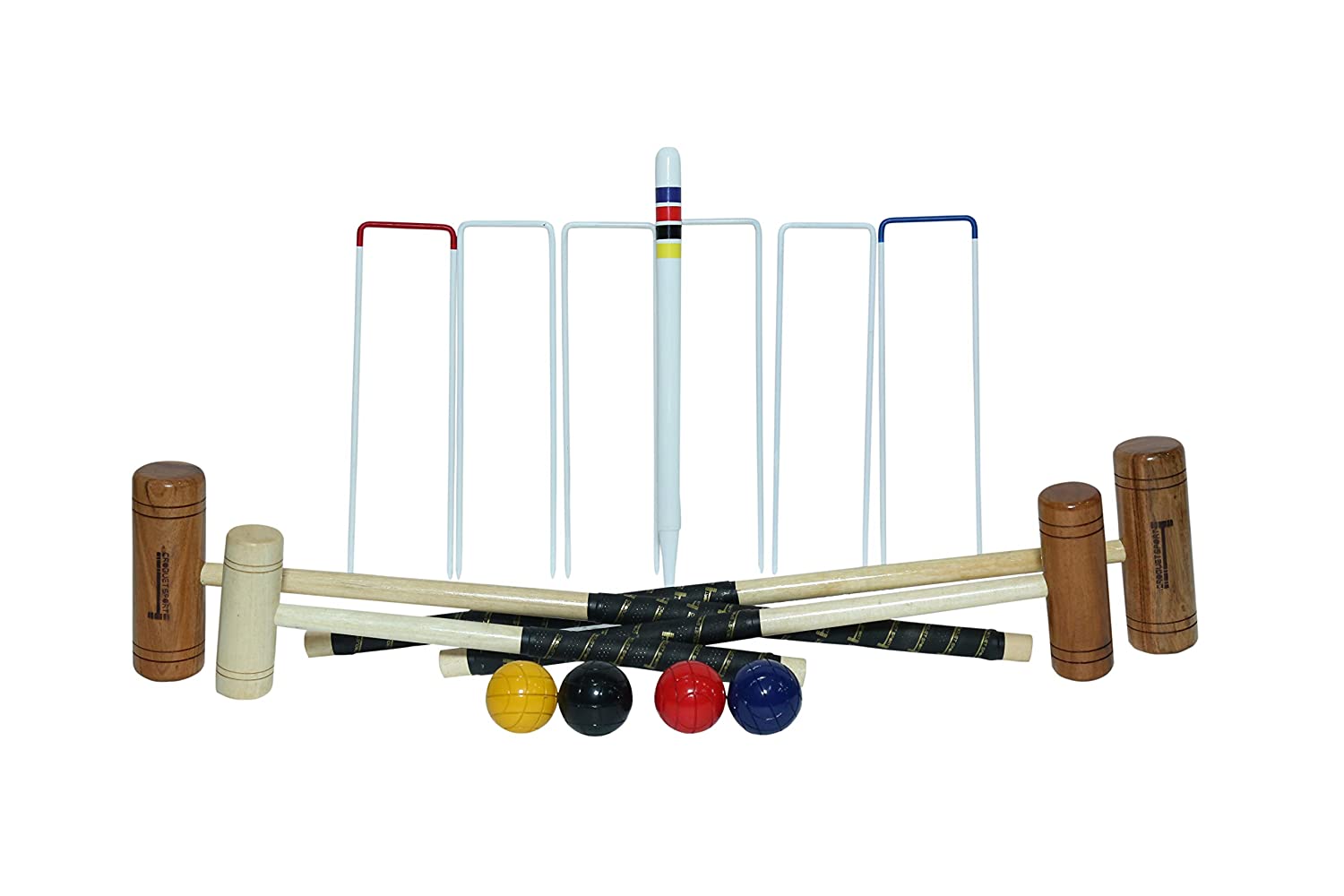 Synco Croquet Sport Family Croquet Set 4 Player, Family Set with Croquet Balls and <br> Accessories (38 Inch), Perfect<br> for Lawn, Backyard, Parks and Gardens for Fun, Party and <br>Family Games. - 3