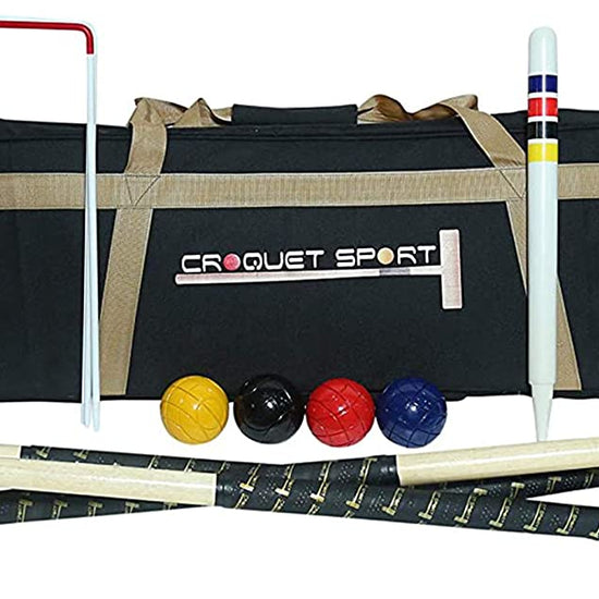 Synco Croquet Sport Family Croquet Set 4 Player, Family Set with Croquet Balls and <br> Accessories (38 Inch), Perfect<br> for Lawn, Backyard, Parks and Gardens for Fun, Party and <br>Family Games. - 1