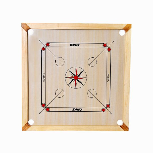 Synco Mango Series 83 carrom board with striker, coins set and powder - 1