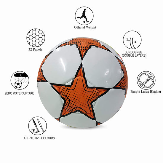 Synco World Cup Football <br>| Soccer Ball Size-5 |Orange | 1 piece - 1