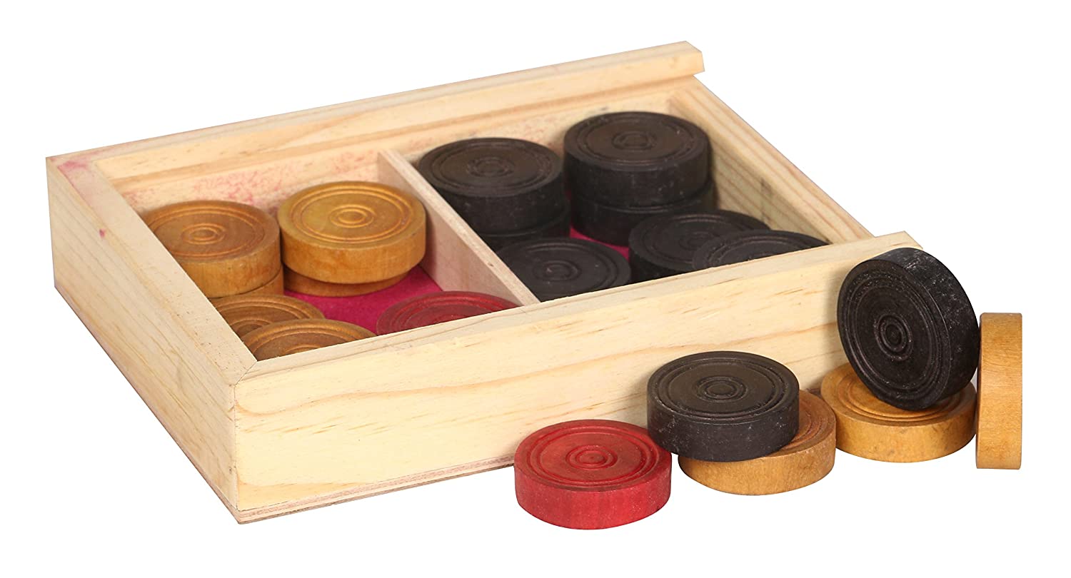 Synco Bulldog Carrom Coins with special wood box - 2