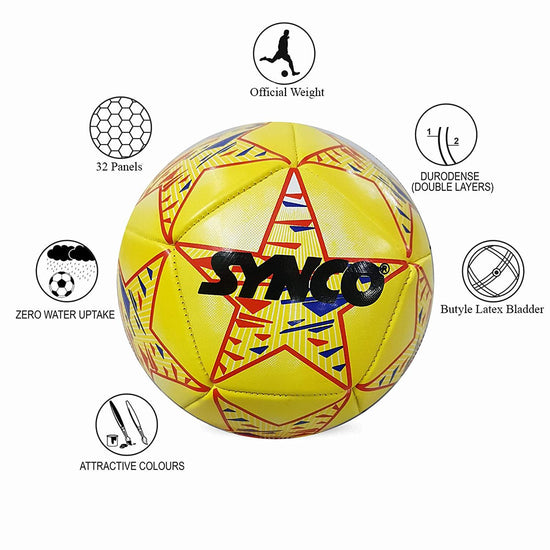 Synco Mini Footbal for 1-4 <br>Years Kids (Yellow) - 5
