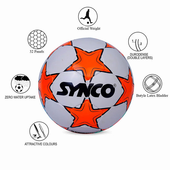 SYNCO Professional FIFA Football Ball Hand Stitch Model <br>Synshine Size-5 - 1