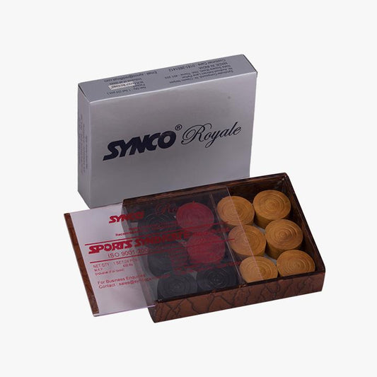 Synco Royale carrom coins, Carrom coins wooden with special Acrylic box - 2