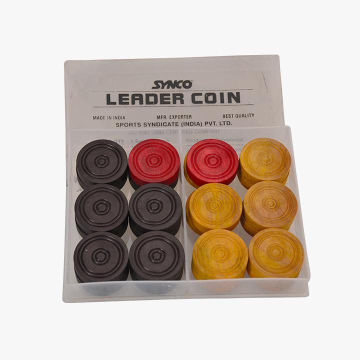 Synco Leader carrom coins 9mm with PVC box - 1