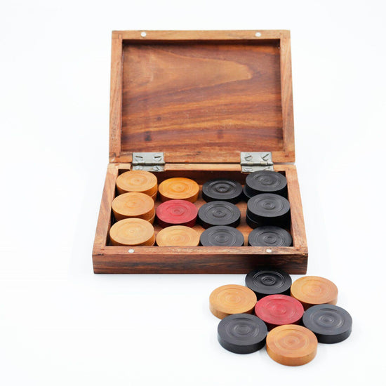 Synco Premia Carrom Board Coins in Sheesham wooden Box - 3