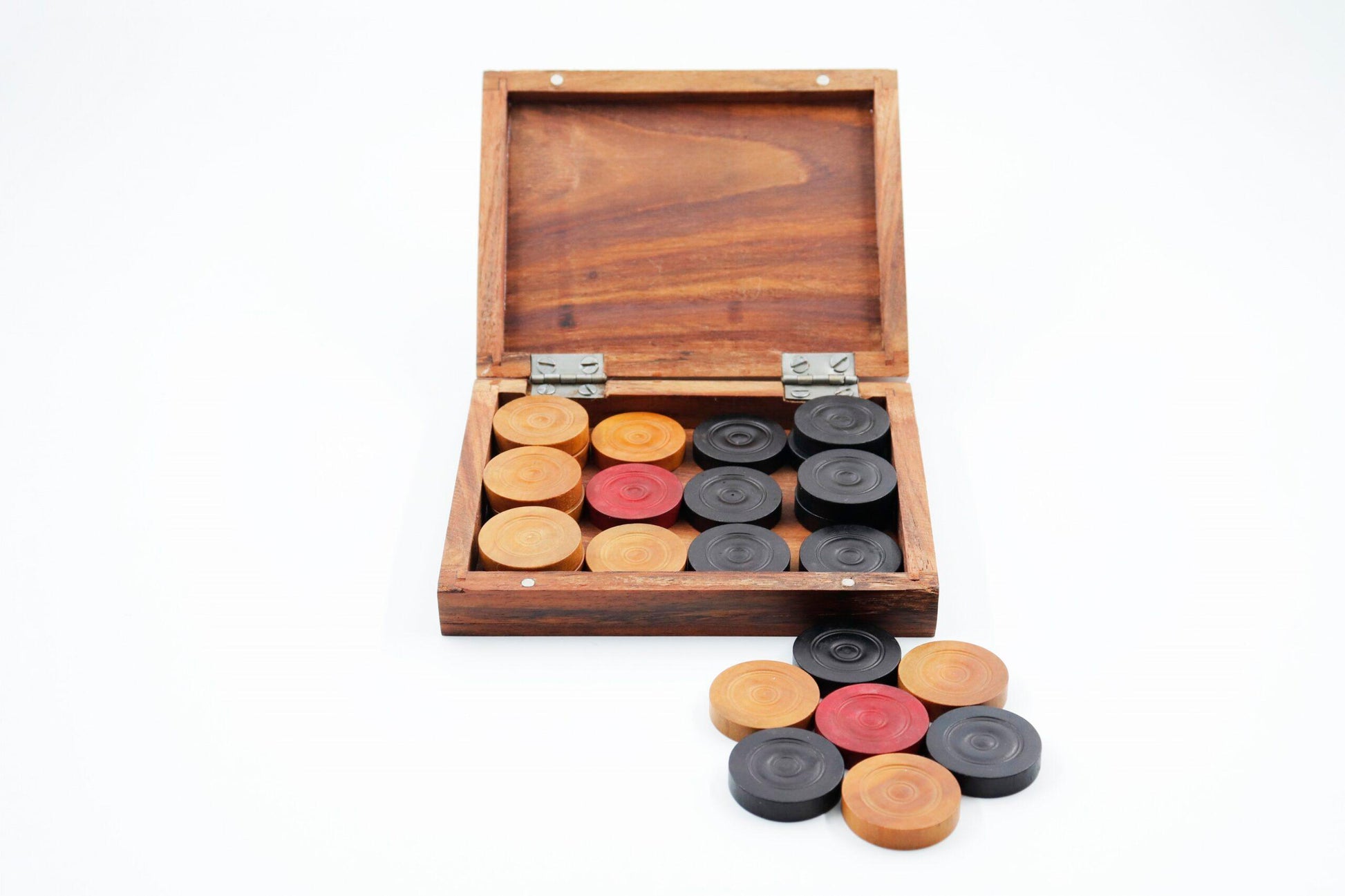 Synco Premia Carrom Board Coins in Sheesham wooden Box - 3